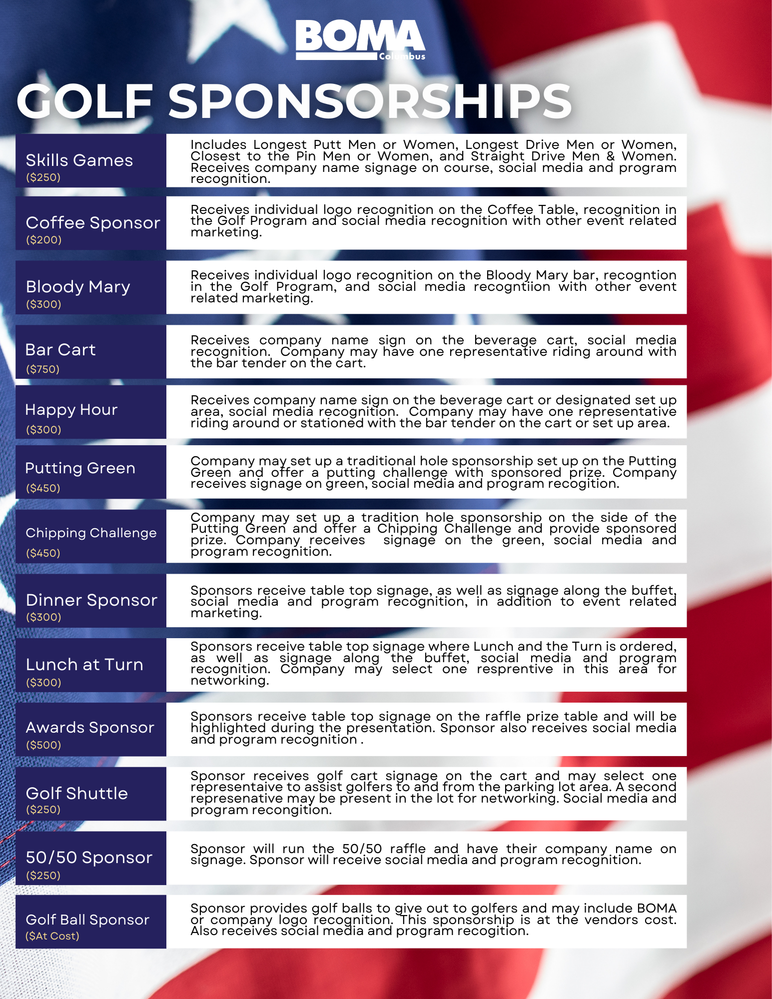 2026 Golf Sponsorships